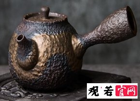 手工粗陶仿古茶壶日式陶瓷侧把壶柴烧带过滤单壶鎏金功夫茶泡茶壶